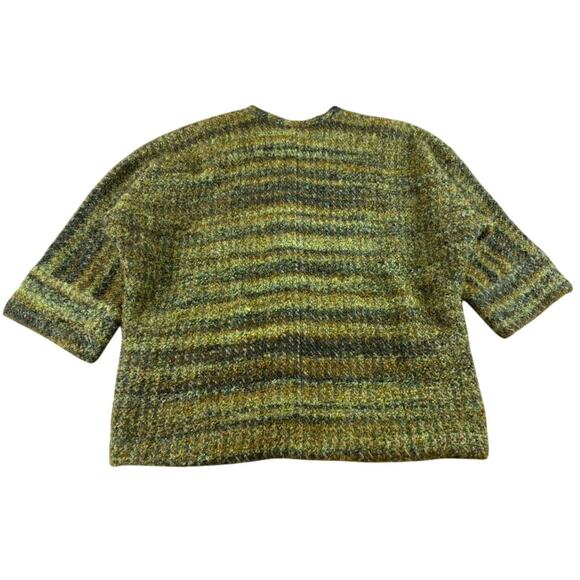 Renee Green Handwoven Designs Artisan Cardigan Sweater XL Green Button Front - Picture 2 of 7